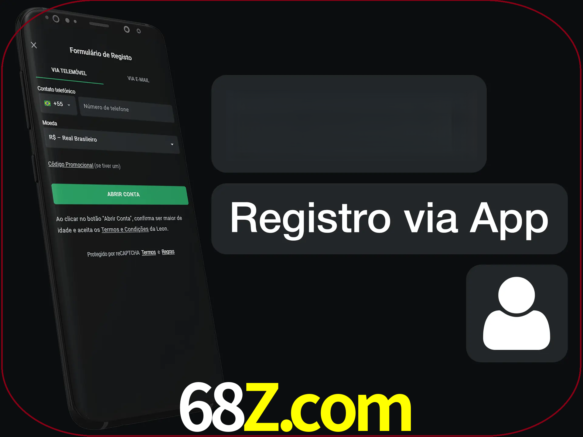 Registre-se com duas etapas usando o aplicativo.