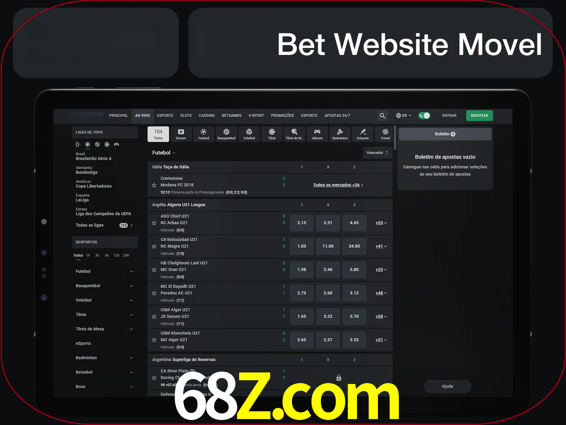 Use nosso website em qualquer dispositivo.